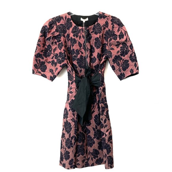 Rebecca Taylor Brocade Bow Belt Dress Size 0 - Picture 2 of 4